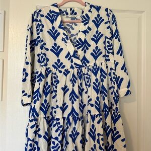 ZARA PRINTED SHORT DRESS ECRU SIZE S| 4437/099